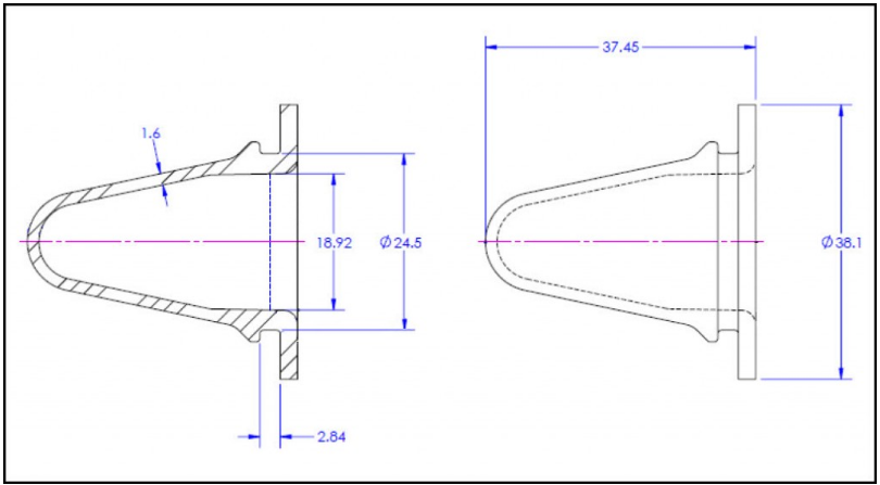 MWS standard series reference dimensional drawing